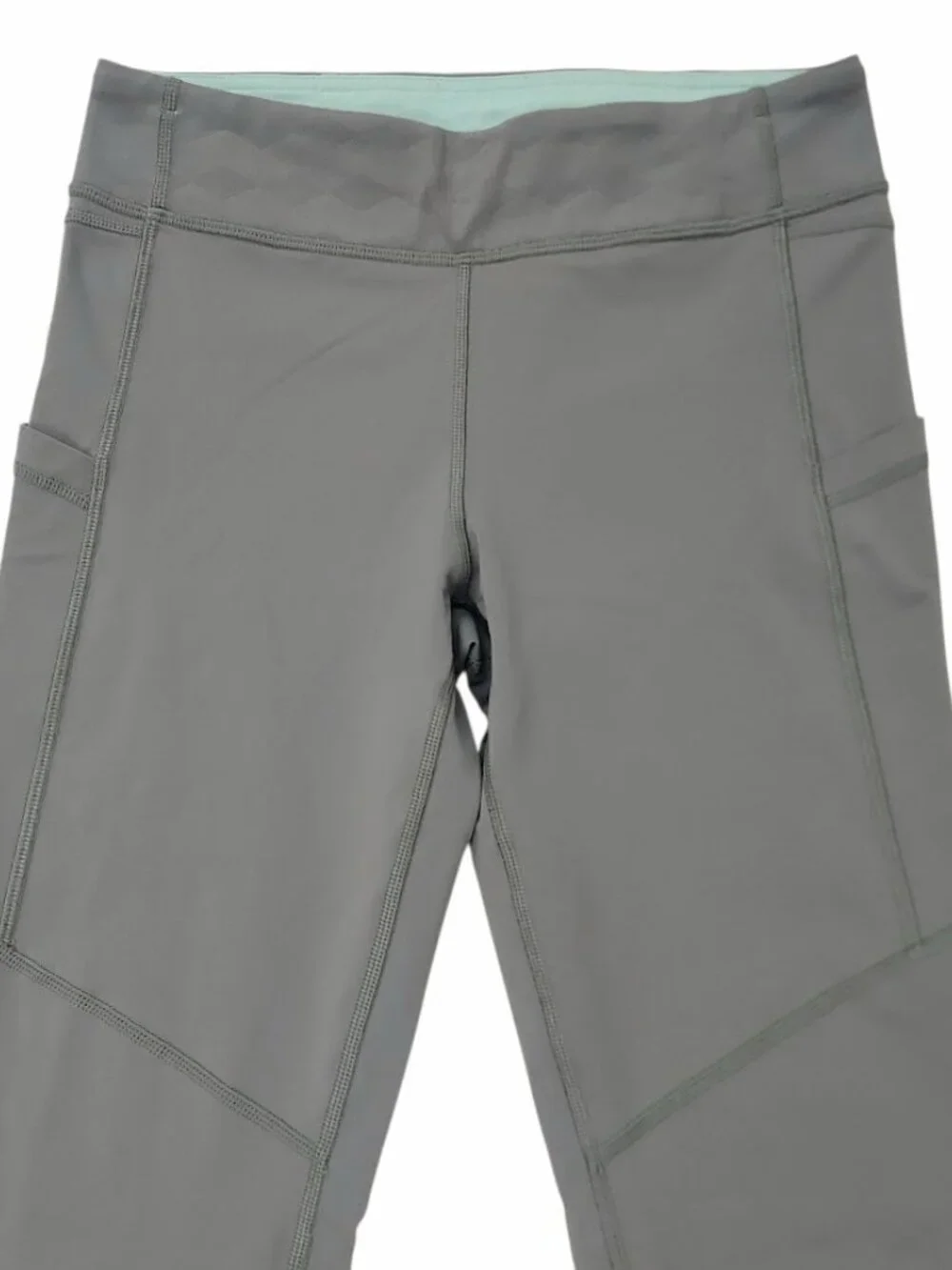 Ivivva Lululemon Leggings Girls Youth 14 Gray Athletic Pockets Reflective Calf